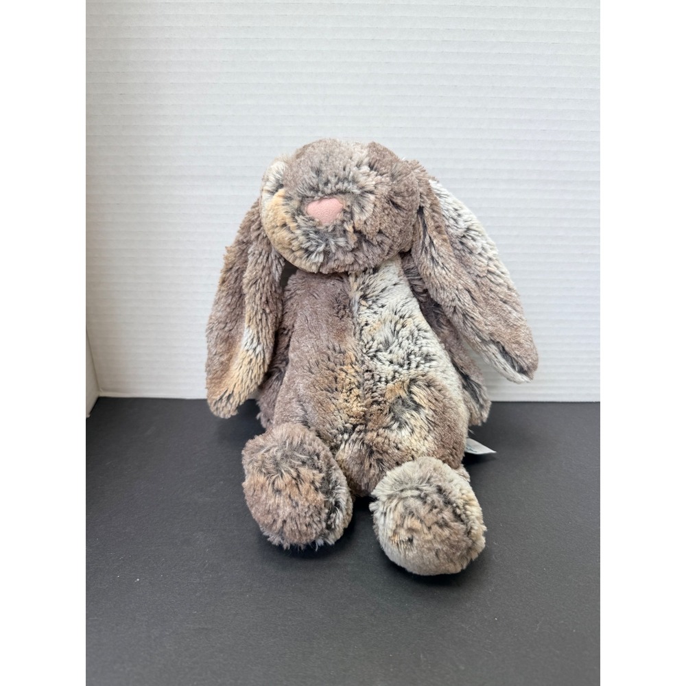 Jellycat Bashful Woodland Bunny Brown Grey Mottled Plush Animal Medium 12" - Picture 1 of 8